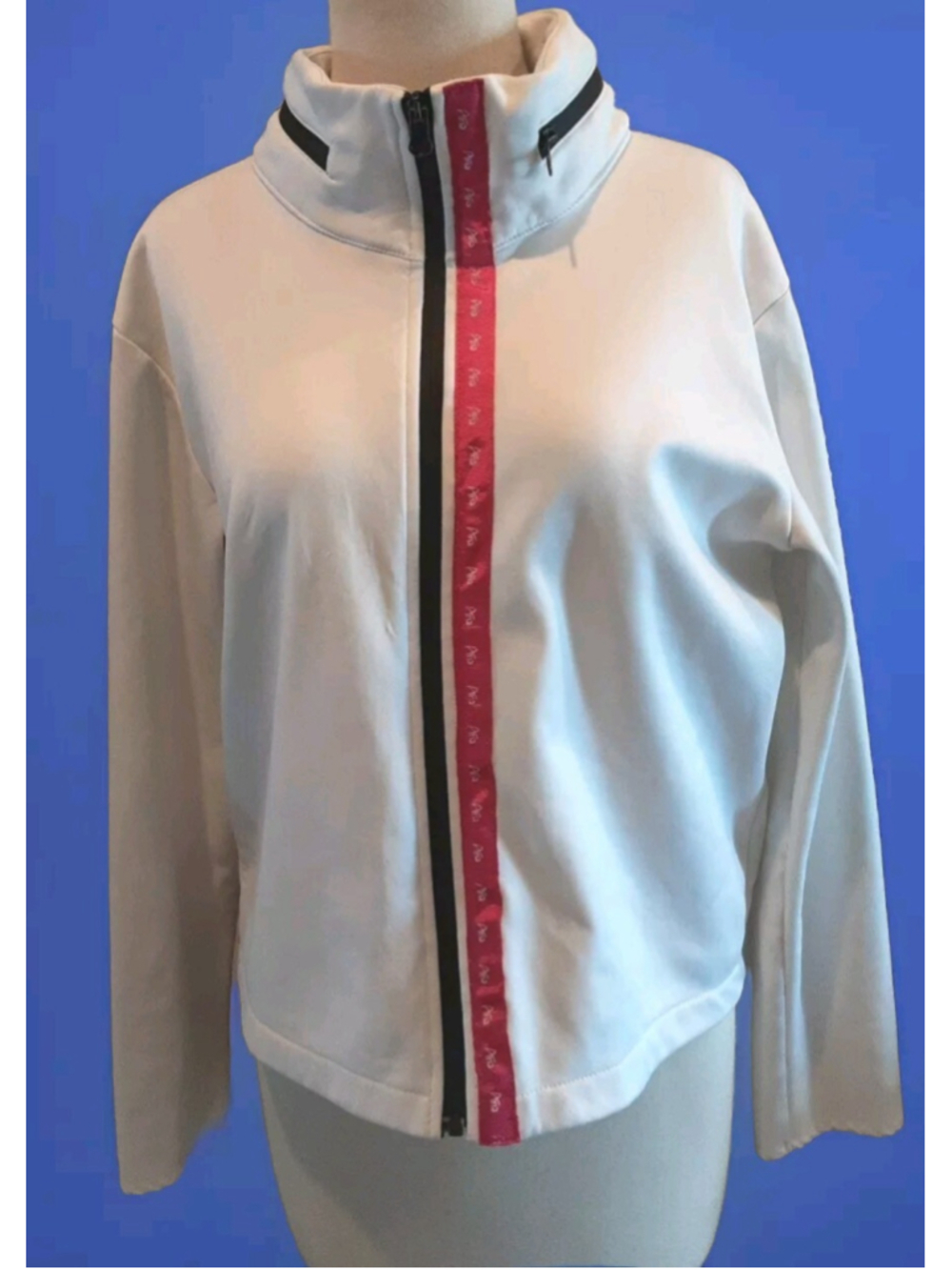 MACEOO X ARIA-Las Vegas Jacket White Pink Trim Full Zip Hooded Performance Sz M